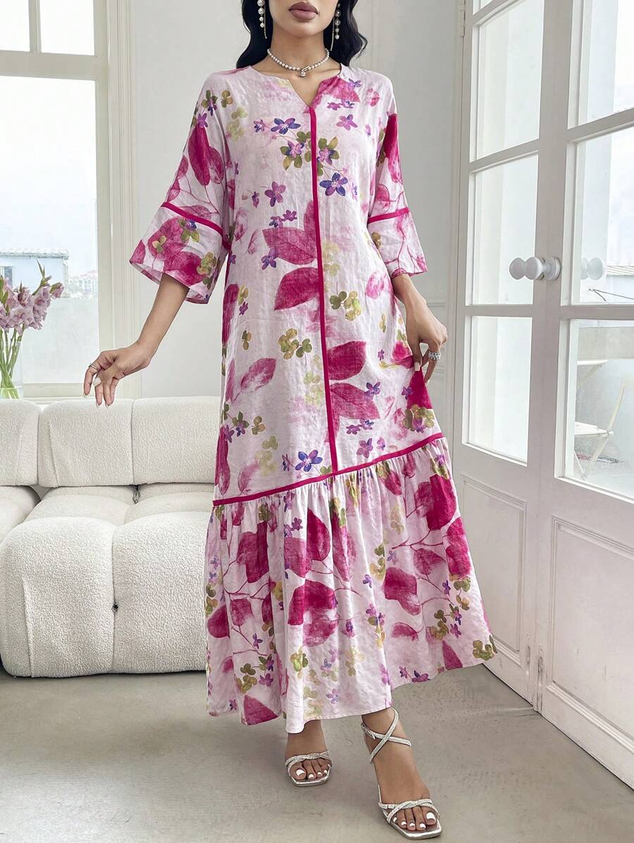 Leah™ | Floral Print Ruffle Dress