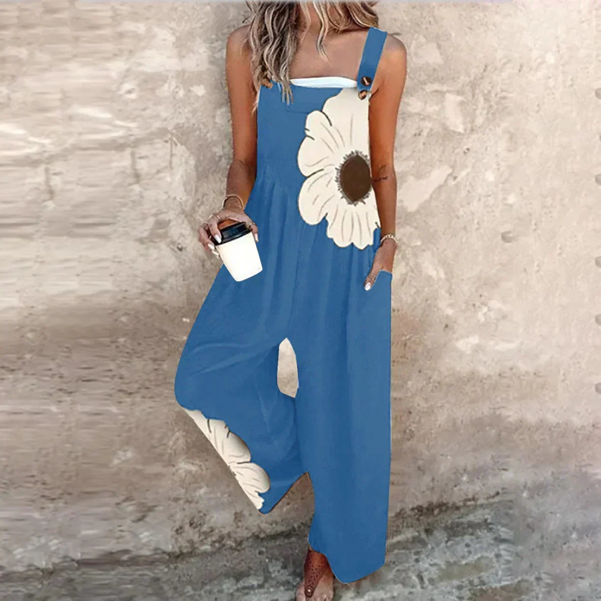 Comfortable Printed Overalls