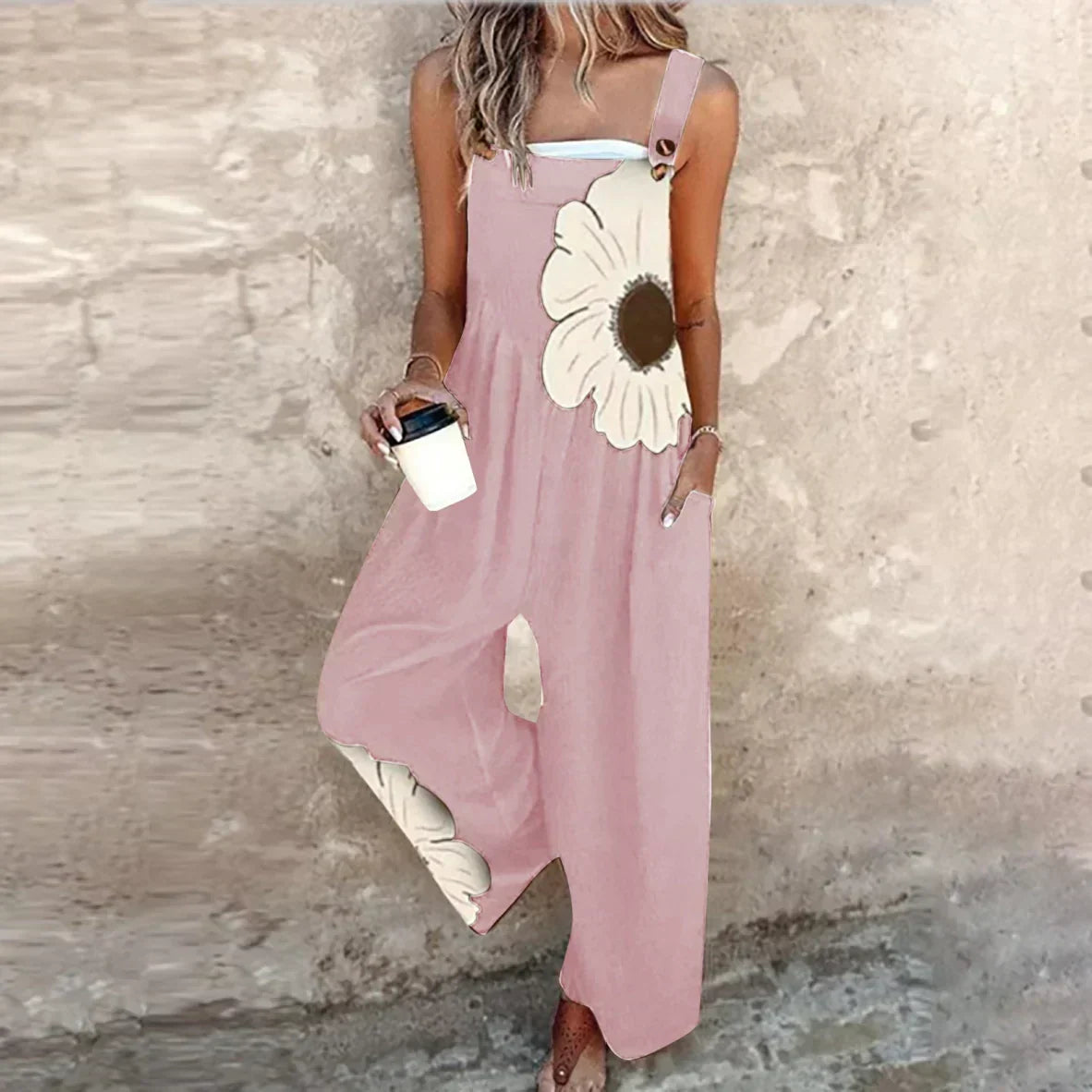 Comfortable Printed Overalls