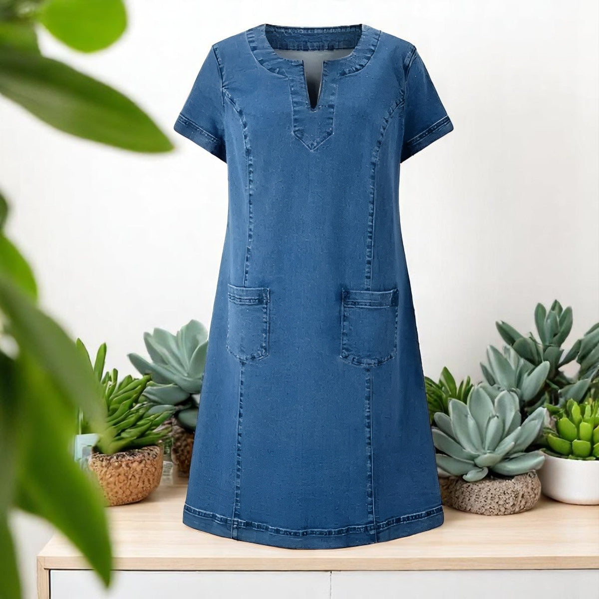 Claire™ | Soft Denim Dress