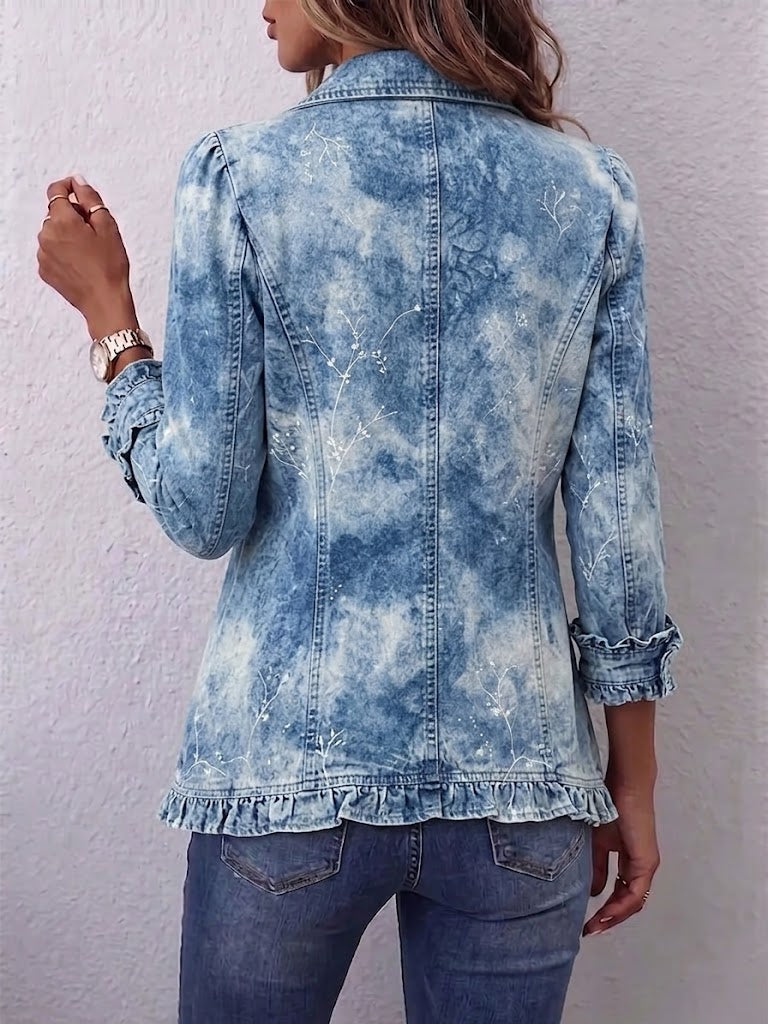 Coraline | Vintage Botanical Ruffle Jacket